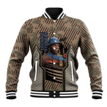 Freddie Stowers African American Baseball Jacket Medal Of Honor Red Hand - Military Camouflage Striped World War I