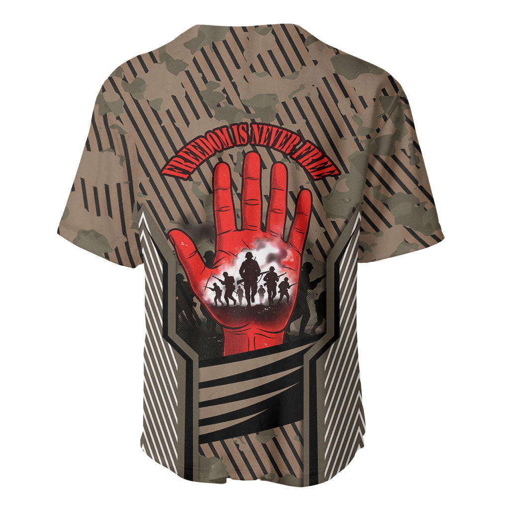 Freddie Stowers African American Baseball Jersey Medal Of Honor Red Hand - Military Camouflage Striped World War I