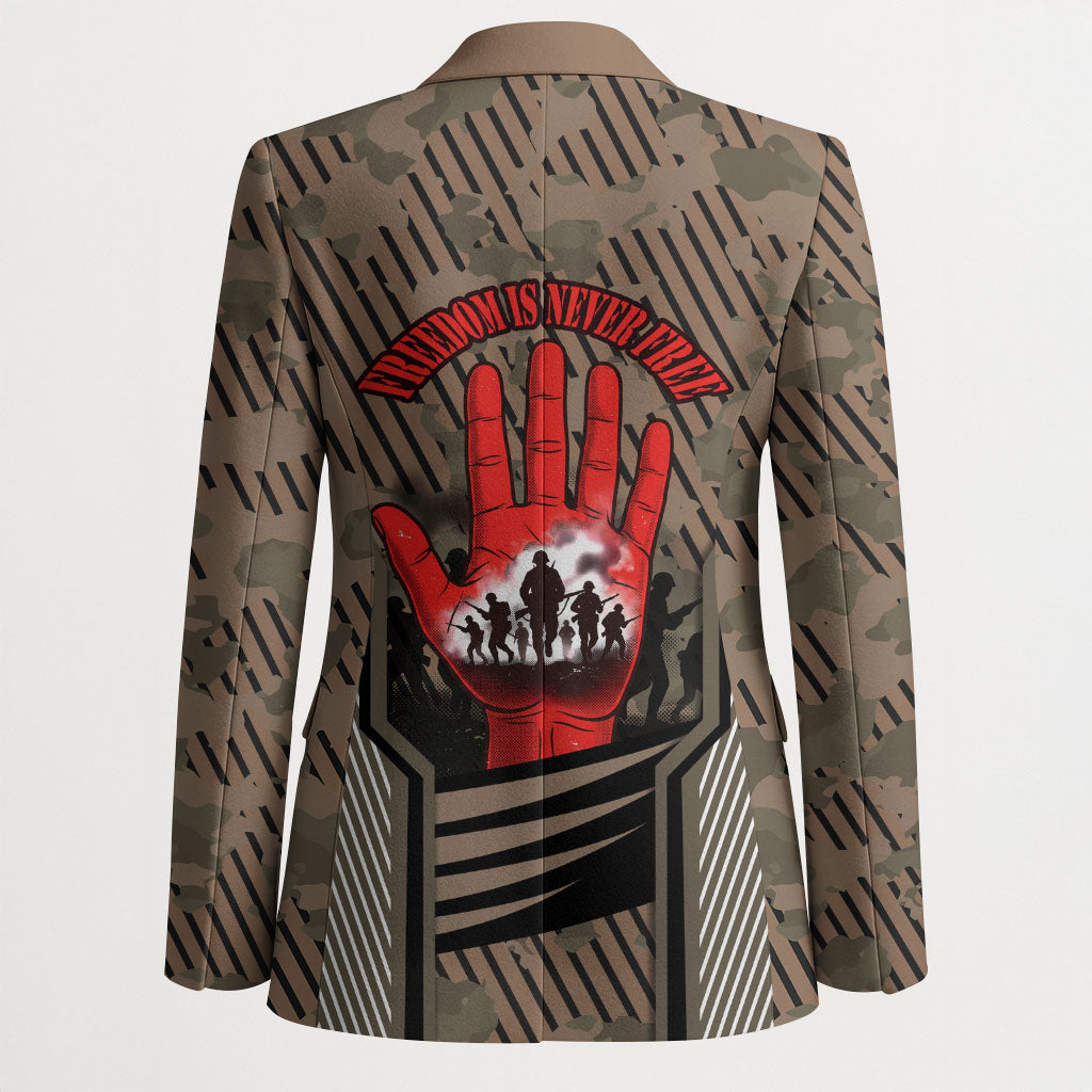 Freddie Stowers African American Blazer Medal Of Honor Red Hand - Military Camouflage Striped World War I