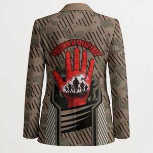 Freddie Stowers African American Blazer Medal Of Honor Red Hand - Military Camouflage Striped World War I
