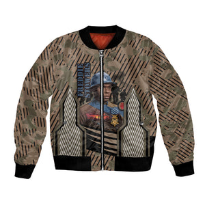Freddie Stowers African American Bomber Jacket Medal Of Honor Red Hand - Military Camouflage Striped World War I