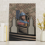 Freddie Stowers African American Canvas Wall Art Medal Of Honor Red Hand - Military Camouflage Striped World War I