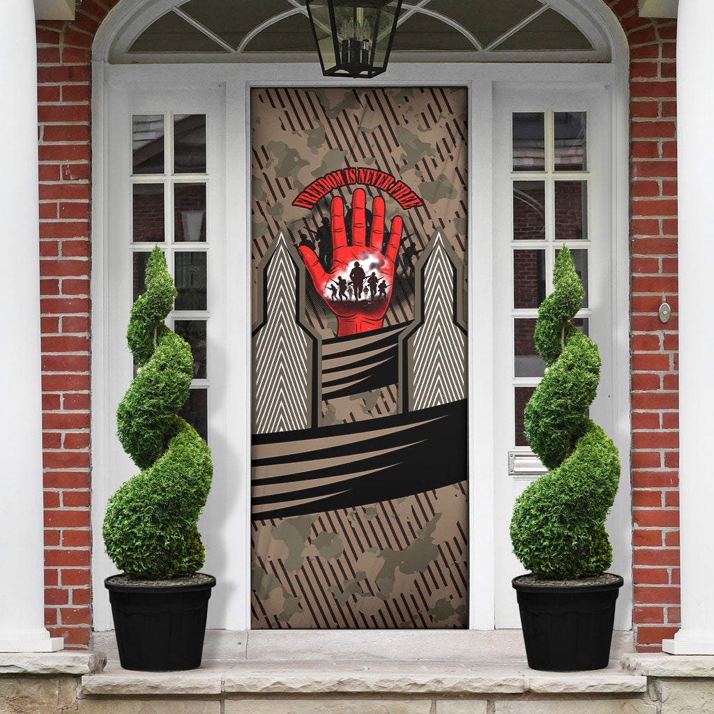 Freddie Stowers African American Door Cover Medal Of Honor Red Hand - Military Camouflage Striped World War I