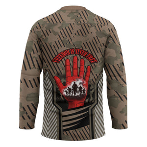 Freddie Stowers African American Hockey Jersey Medal Of Honor Red Hand - Military Camouflage Striped World War I