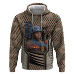 Freddie Stowers African American Hoodie Medal Of Honor Red Hand - Military Camouflage Striped World War I