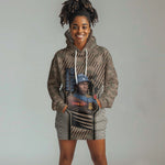 Freddie Stowers African American Hoodie Dress Medal Of Honor Red Hand - Military Camouflage Striped World War I