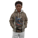 Freddie Stowers African American Kid Hoodie Medal Of Honor Red Hand - Military Camouflage Striped World War I