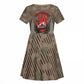 Freddie Stowers African American Kid Short Sleeve Dress Medal Of Honor Red Hand - Military Camouflage Striped World War I