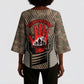 Freddie Stowers African American Kimono Sleeve Blouse Medal Of Honor Red Hand - Military Camouflage Striped World War I