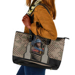 Freddie Stowers African American Leather Tote Bag Medal Of Honor Red Hand - Military Camouflage Striped World War I