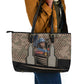 Freddie Stowers African American Leather Tote Bag Medal Of Honor Red Hand - Military Camouflage Striped World War I
