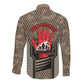 Freddie Stowers African American Long Sleeve Button Shirt Medal Of Honor Red Hand - Military Camouflage Striped World War I