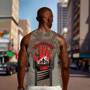 Freddie Stowers African American Men Tank Top Medal Of Honor Red Hand - Military Camouflage Striped World War I