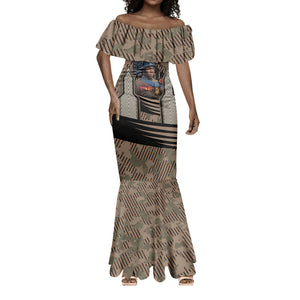 Freddie Stowers African American Mermaid Dress Medal Of Honor Red Hand - Military Camouflage Striped World War I