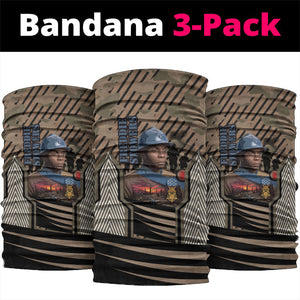 Freddie Stowers African American Neck Gaiter Medal Of Honor Red Hand - Military Camouflage Striped World War I