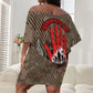 Freddie Stowers African American Off Shoulder Short Dress Medal Of Honor Red Hand - Military Camouflage Striped World War I