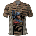 Freddie Stowers African American Polo Shirt Medal Of Honor Red Hand - Military Camouflage Striped World War I