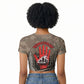 Freddie Stowers African American Raglan Cropped T shirt Medal Of Honor Red Hand - Military Camouflage Striped World War I