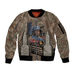 Freddie Stowers African American Sleeve Zip Bomber Jacket Medal Of Honor Red Hand - Military Camouflage Striped World War I