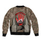 Freddie Stowers African American Sleeve Zip Bomber Jacket Medal Of Honor Red Hand - Military Camouflage Striped World War I