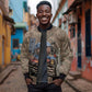 Freddie Stowers African American Sleeve Zip Bomber Jacket Medal Of Honor Red Hand - Military Camouflage Striped World War I