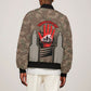 Freddie Stowers African American Sleeve Zip Bomber Jacket Medal Of Honor Red Hand - Military Camouflage Striped World War I