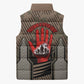 Freddie Stowers African American Sleeveless Puffer Jacket Medal Of Honor Red Hand - Military Camouflage Striped World War I