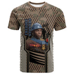 Freddie Stowers African American T shirt Medal Of Honor Red Hand - Military Camouflage Striped World War I