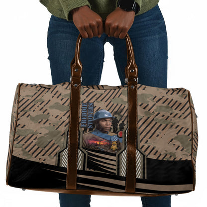 Freddie Stowers African American Travel Bag Medal Of Honor Red Hand - Military Camouflage Striped World War I
