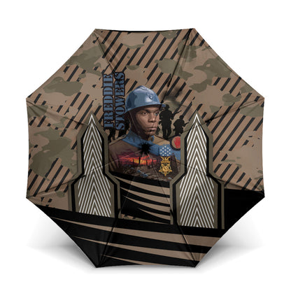 Freddie Stowers African American Umbrella Medal Of Honor Red Hand - Military Camouflage Striped World War I