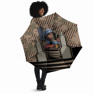 Freddie Stowers African American Umbrella Medal Of Honor Red Hand - Military Camouflage Striped World War I