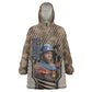 Freddie Stowers African American Wearable Blanket Hoodie Medal Of Honor Red Hand - Military Camouflage Striped World War I