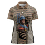 Freddie Stowers African American Women Polo Shirt Medal Of Honor Red Hand - Military Camouflage Striped World War I