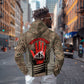 Freddie Stowers African American Zip Hoodie Medal Of Honor Red Hand - Military Camouflage Striped World War I