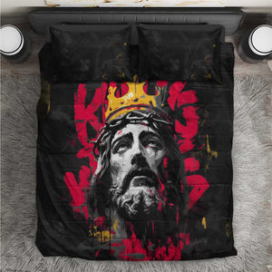 Jesus Graffiti Design Bedding Set Crowned Portrait and Urban Street Art Style - African Pride
