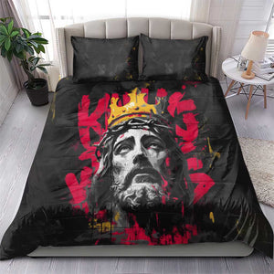 Jesus Graffiti Design Bedding Set Crowned Portrait and Urban Street Art Style - African Pride