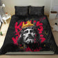 Jesus Graffiti Design Bedding Set Crowned Portrait and Urban Street Art Style - African Pride