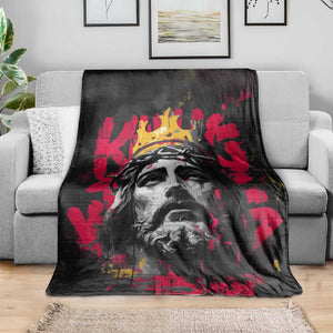 Jesus Graffiti Design Blanket Crowned Portrait and Urban Street Art Style - African Pride