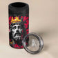 Jesus Graffiti Design 4 in 1 Can Cooler Tumbler Crowned Portrait and Urban Street Art Style - African Pride