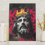 Jesus Graffiti Design Canvas Wall Art Crowned Portrait and Urban Street Art Style - African Pride