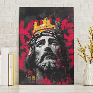 Jesus Graffiti Design Canvas Wall Art Crowned Portrait and Urban Street Art Style - African Pride