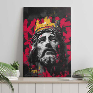 Jesus Graffiti Design Canvas Wall Art Crowned Portrait and Urban Street Art Style - African Pride