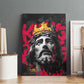 Jesus Graffiti Design Canvas Wall Art Crowned Portrait and Urban Street Art Style - African Pride