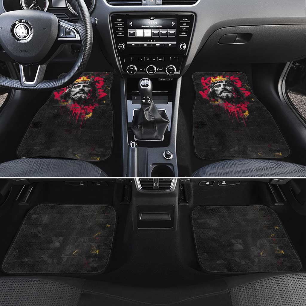 Jesus Graffiti Design Car Mats Crowned Portrait and Urban Street Art Style - African Pride