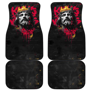 Jesus Graffiti Design Car Mats Crowned Portrait and Urban Street Art Style - African Pride