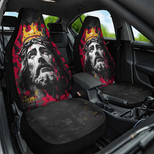 Jesus Graffiti Design Car Seat Cover Crowned Portrait and Urban Street Art Style - African Pride