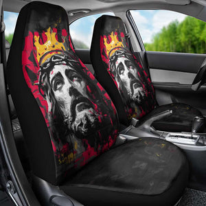 Jesus Graffiti Design Car Seat Cover Crowned Portrait and Urban Street Art Style - African Pride