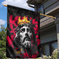 Jesus Graffiti Design Garden Flag Crowned Portrait and Urban Street Art Style - African Pride