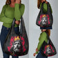 Jesus Graffiti Design Grocery Bag Crowned Portrait and Urban Street Art Style - African Pride