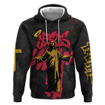 Jesus Graffiti Design Hoodie Crowned Portrait and Urban Street Art Style - African Pride
